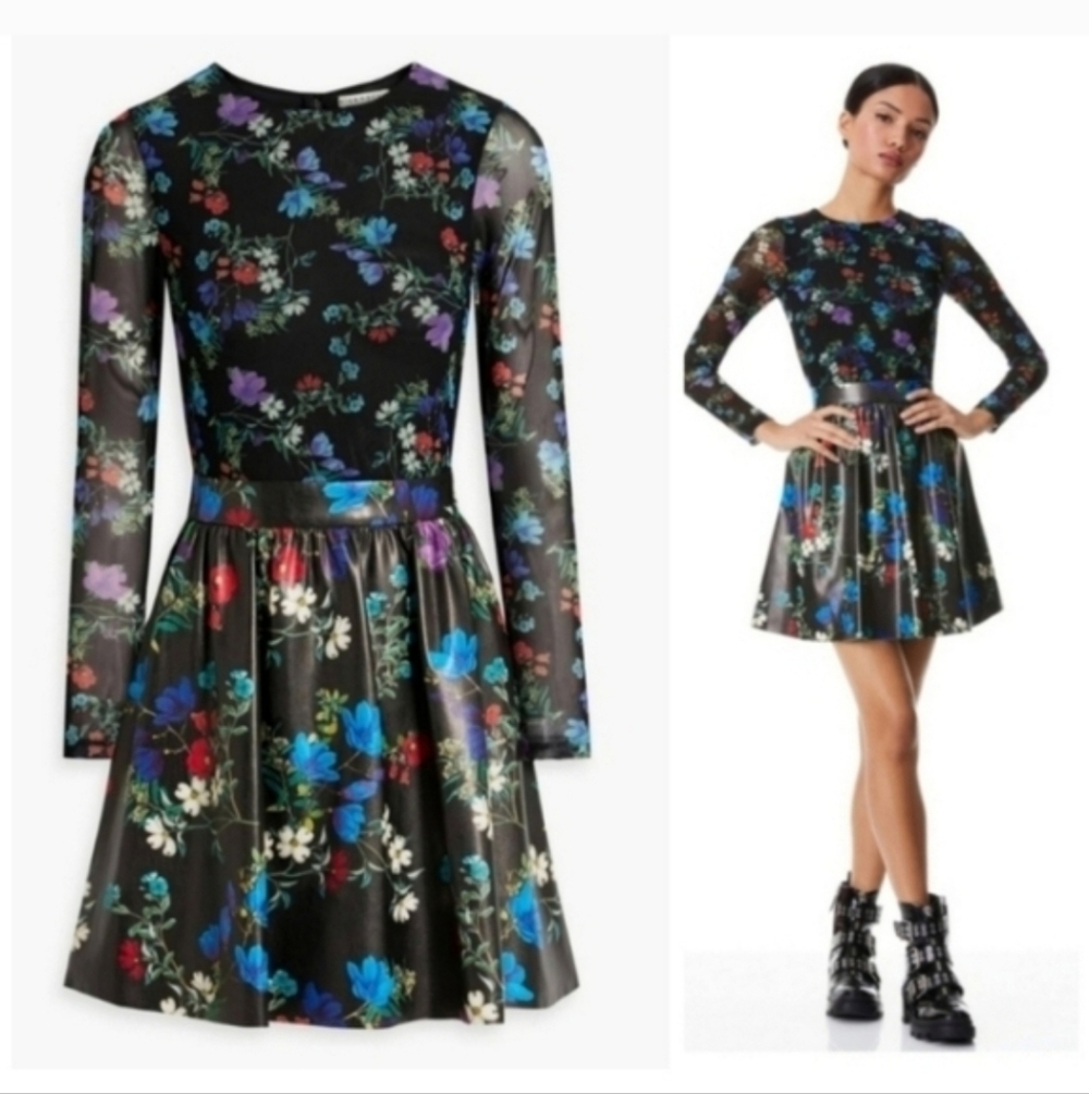Alice + Olivia Chara Vegan Mini Dress size 8
